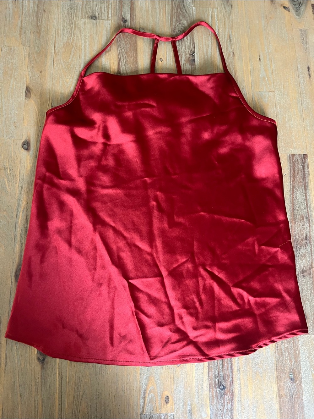 y2k Red Satin drape cami